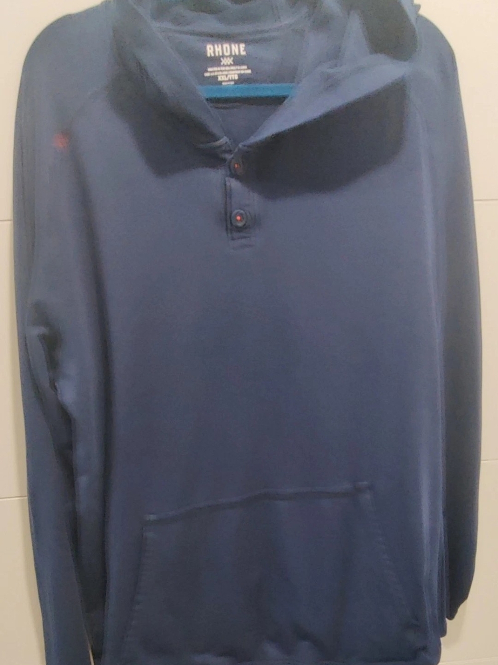 Rhone Mens XXL DARK BLUE 95% Cotton 5% Elastan Hooded Long Sleeve Hoodie...